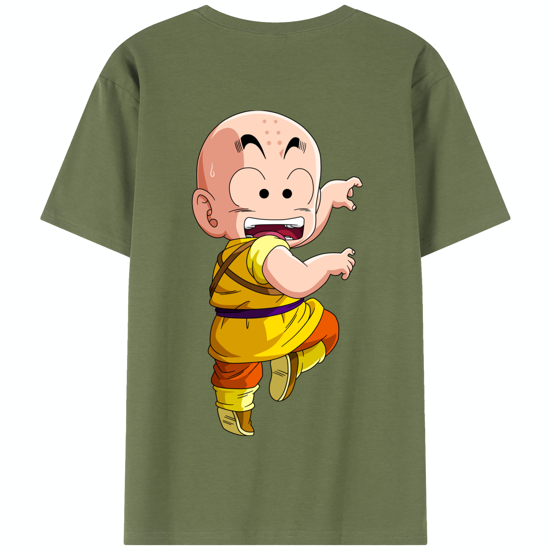 （画像用） ドラゴンボール クリリン DRAGON BALL krillin 綿100％半袖Tシャツ（背面プリント）